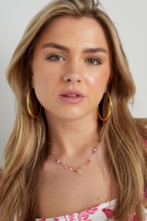 Zomer vibe ketting roze - Goud h5 Afbeelding2